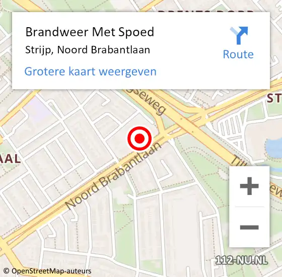 Locatie op kaart van de 112 melding: Brandweer Met Spoed Naar Strijp, Noord Brabantlaan op 20 juli 2016 14:41