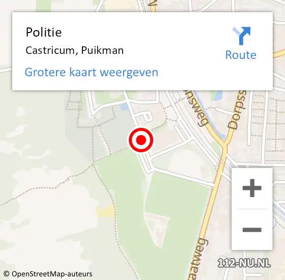 Locatie op kaart van de 112 melding: Politie Castricum, Puikman op 20 juli 2016 14:44