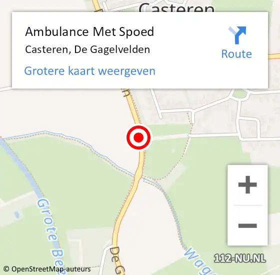 Locatie op kaart van de 112 melding: Ambulance Met Spoed Naar Casteren, De Gagelvelden op 20 juli 2016 15:47