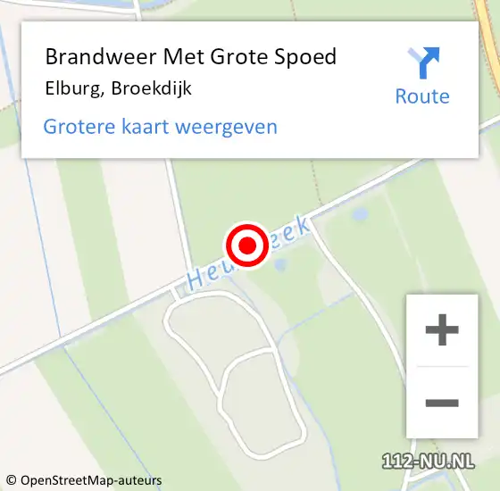 Locatie op kaart van de 112 melding: Brandweer Met Grote Spoed Naar Elburg, Broekdijk op 20 juli 2016 18:19