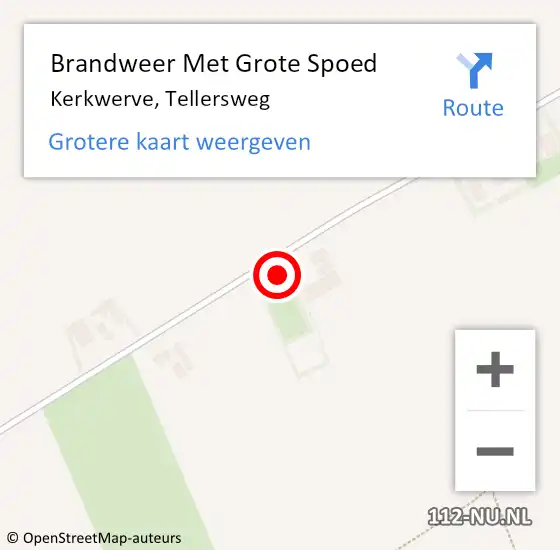 Locatie op kaart van de 112 melding: Brandweer Met Grote Spoed Naar Kerkwerve, Tellersweg op 21 december 2013 20:54