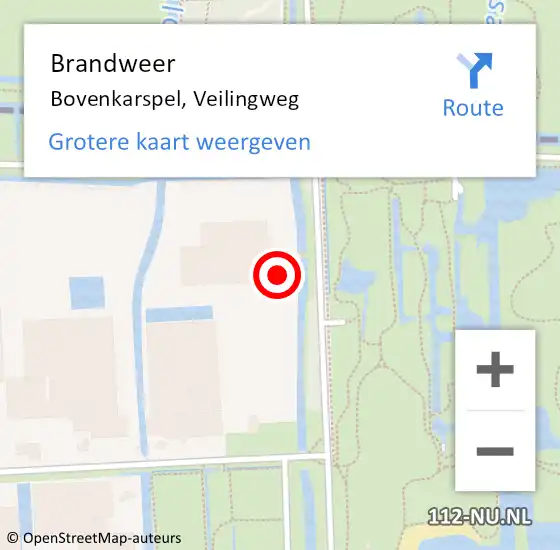 Locatie op kaart van de 112 melding: Brandweer Bovenkarspel, Veilingweg op 20 juli 2016 19:06