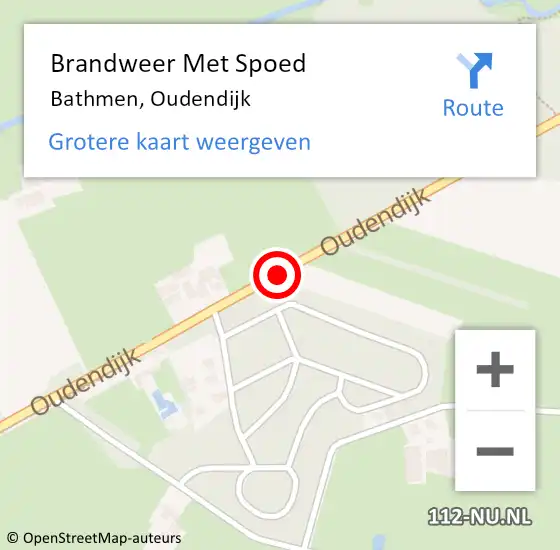 Locatie op kaart van de 112 melding: Brandweer Met Spoed Naar Bathmen, Oudendijk op 20 juli 2016 19:08