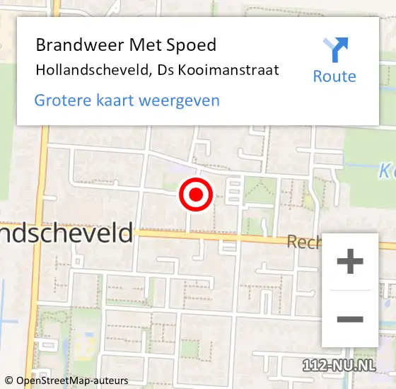 Locatie op kaart van de 112 melding: Brandweer Met Spoed Naar Hollandscheveld, Ds Kooimanstraat op 20 juli 2016 21:26
