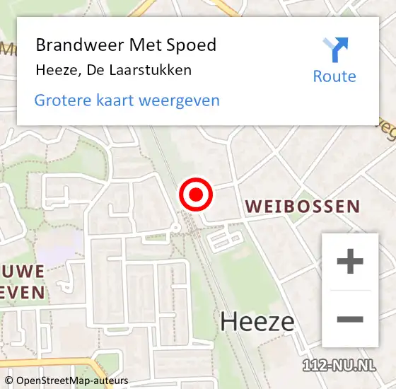 Locatie op kaart van de 112 melding: Brandweer Met Spoed Naar Heeze, De Laarstukken op 20 juli 2016 22:35