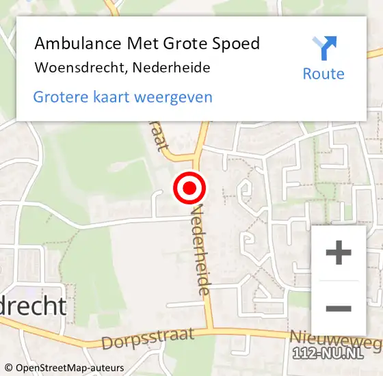 Locatie op kaart van de 112 melding: Ambulance Met Grote Spoed Naar Woensdrecht, Nederheide op 21 juli 2016 04:17