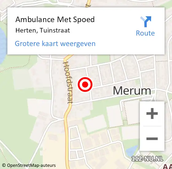 Locatie op kaart van de 112 melding: Ambulance Met Spoed Naar Herten, Tuinstraat op 21 december 2013 21:52