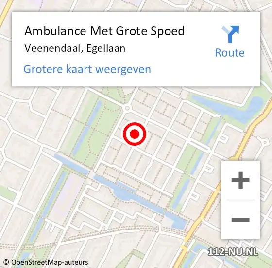 Locatie op kaart van de 112 melding: Ambulance Met Grote Spoed Naar Veenendaal, Egellaan op 21 juli 2016 09:16