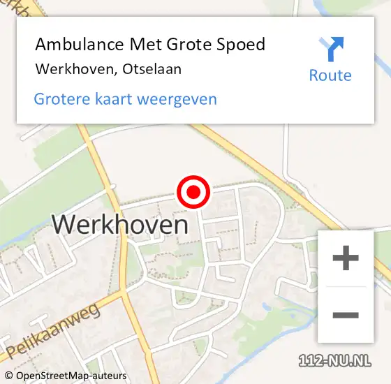 Locatie op kaart van de 112 melding: Ambulance Met Grote Spoed Naar Werkhoven, Otselaan op 21 juli 2016 11:10