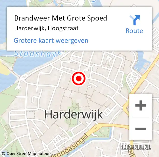 Locatie op kaart van de 112 melding: Brandweer Met Grote Spoed Naar Harderwijk, Hoogstraat op 21 juli 2016 11:43