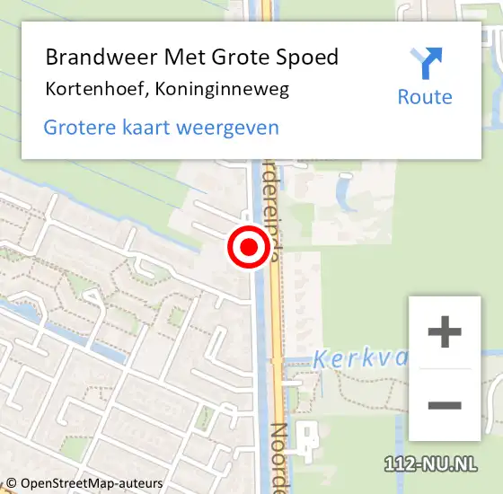 Locatie op kaart van de 112 melding: Brandweer Met Grote Spoed Naar Kortenhoef, Koninginneweg op 21 juli 2016 11:59