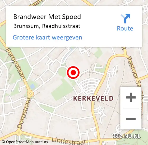 Locatie op kaart van de 112 melding: Brandweer Met Spoed Naar Brunssum, Raadhuisstraat op 21 juli 2016 12:00