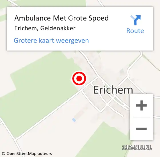 Locatie op kaart van de 112 melding: Ambulance Met Grote Spoed Naar Erichem, Geldenakker op 21 juli 2016 12:14