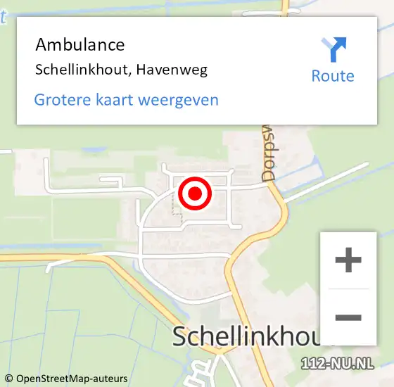 Locatie op kaart van de 112 melding: Ambulance Schellinkhout, Havenweg op 21 juli 2016 12:34