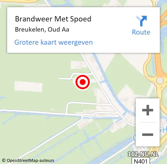 Locatie op kaart van de 112 melding: Brandweer Met Spoed Naar Breukelen, Oud Aa op 21 juli 2016 12:56