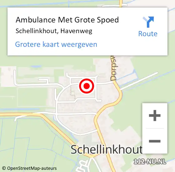 Locatie op kaart van de 112 melding: Ambulance Met Grote Spoed Naar Schellinkhout, Havenweg op 21 december 2013 23:01