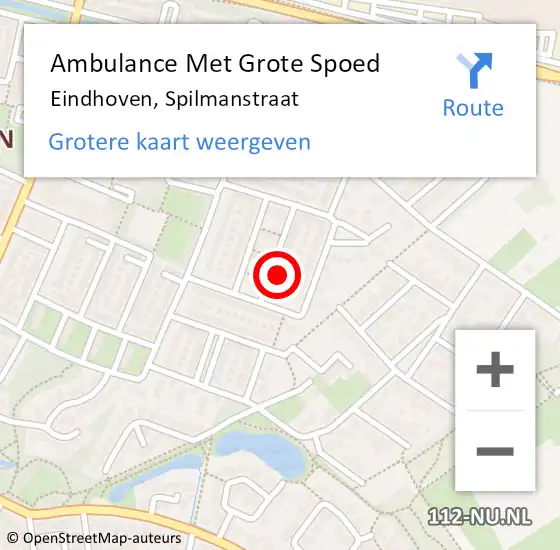 Locatie op kaart van de 112 melding: Ambulance Met Grote Spoed Naar Eindhoven, Spilmanstraat op 21 juli 2016 13:25