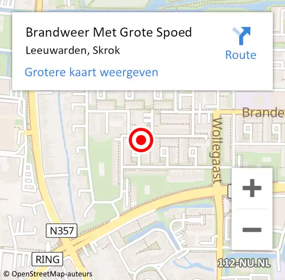 Locatie op kaart van de 112 melding: Brandweer Met Grote Spoed Naar Leeuwarden, Skrok op 21 juli 2016 13:44