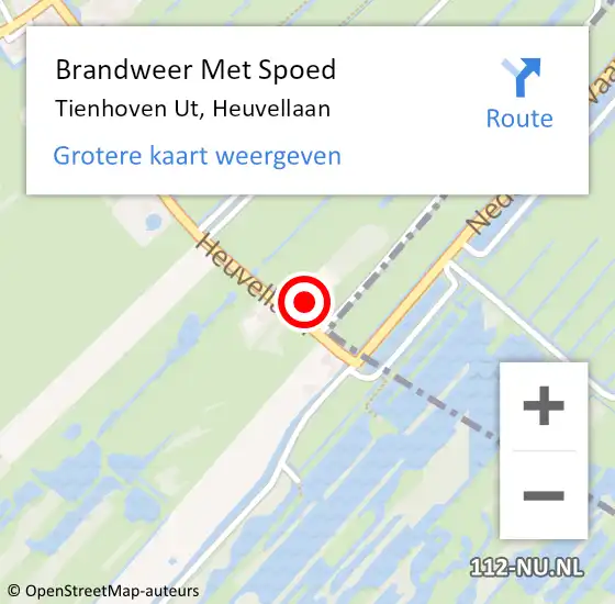 Locatie op kaart van de 112 melding: Brandweer Met Spoed Naar Tienhoven UT, Heuvellaan op 21 juli 2016 13:51