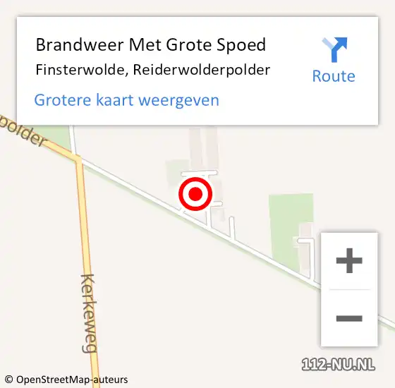 Locatie op kaart van de 112 melding: Brandweer Met Grote Spoed Naar Finsterwolde, Reiderwolderpolder op 21 juli 2016 14:15