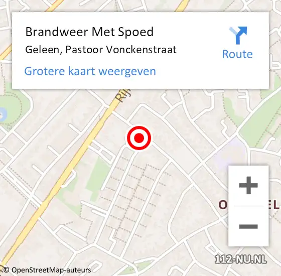 Locatie op kaart van de 112 melding: Brandweer Met Spoed Naar Geleen, Pastoor Vonckenstraat op 21 juli 2016 14:16