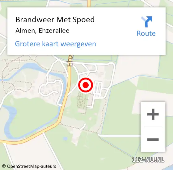 Locatie op kaart van de 112 melding: Brandweer Met Spoed Naar Almen, Ehzerallee op 21 juli 2016 15:18