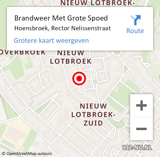Locatie op kaart van de 112 melding: Brandweer Met Grote Spoed Naar Hoensbroek, Rector Nelissenstraat op 21 juli 2016 16:09