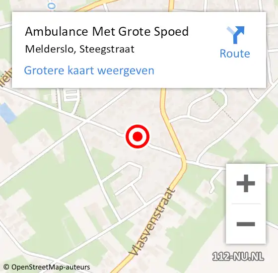 Locatie op kaart van de 112 melding: Ambulance Met Grote Spoed Naar Melderslo, Steegstraat op 16 september 2013 20:05