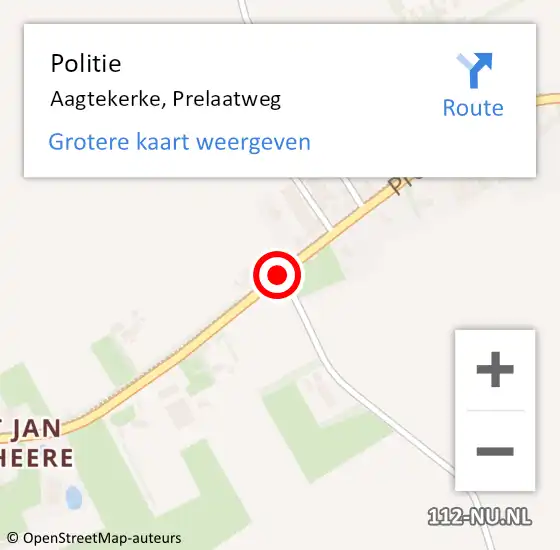 Locatie op kaart van de 112 melding: Politie Aagtekerke, Prelaatweg op 21 juli 2016 17:54