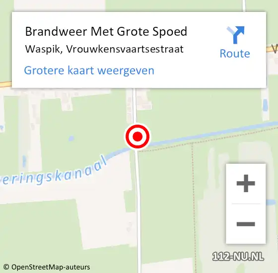 Locatie op kaart van de 112 melding: Brandweer Met Grote Spoed Naar Waspik, Vrouwkensvaartsestraat op 21 juli 2016 18:16