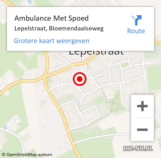 Locatie op kaart van de 112 melding: Ambulance Met Spoed Naar Lepelstraat, Bloemendaalseweg op 21 juli 2016 18:59