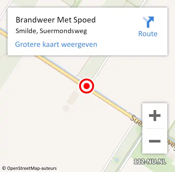 Locatie op kaart van de 112 melding: Brandweer Met Spoed Naar Smilde, Suermondsweg op 21 juli 2016 19:04