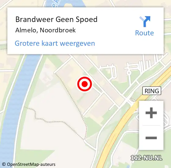 Locatie op kaart van de 112 melding: Brandweer Geen Spoed Naar Almelo, Noordbroek op 21 juli 2016 19:25