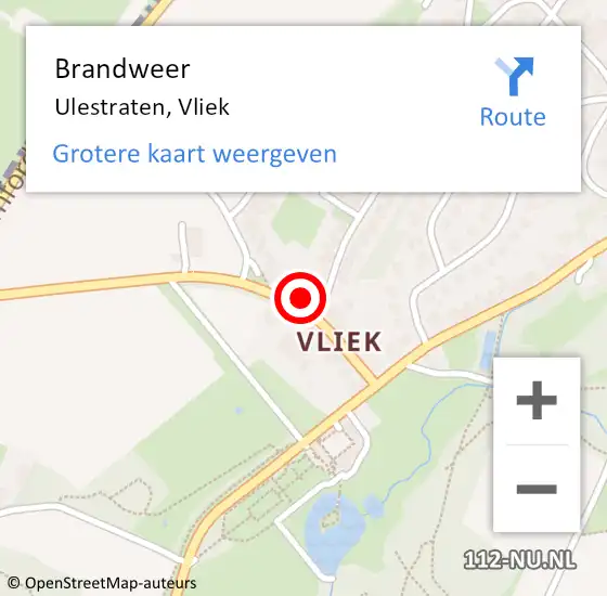 Locatie op kaart van de 112 melding: Brandweer Ulestraten, Vliek op 22 december 2013 00:05