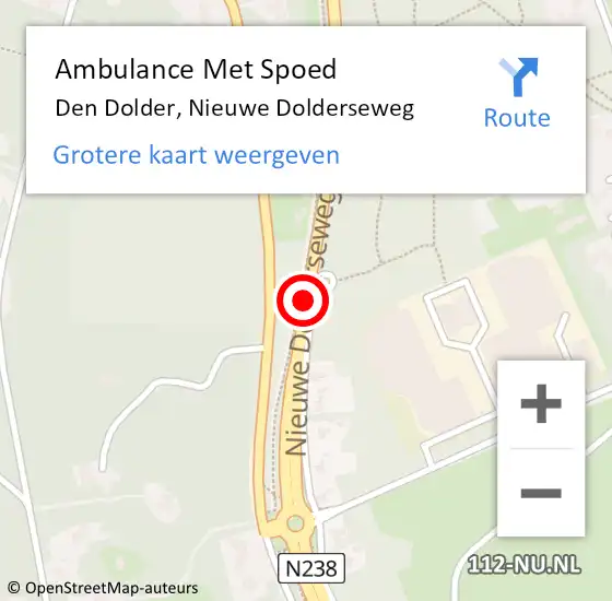 Locatie op kaart van de 112 melding: Ambulance Met Spoed Naar Den Dolder, Nieuwe Dolderseweg op 21 juli 2016 21:40