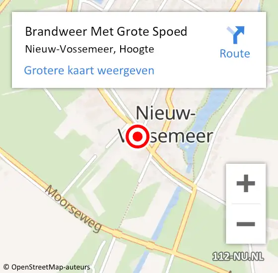 Locatie op kaart van de 112 melding: Brandweer Met Grote Spoed Naar Nieuw-Vossemeer, Hoogte op 21 juli 2016 21:44