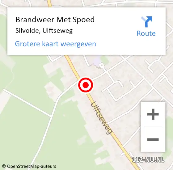 Locatie op kaart van de 112 melding: Brandweer Met Spoed Naar Silvolde, Ulftseweg op 21 juli 2016 23:55