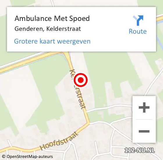 Locatie op kaart van de 112 melding: Ambulance Met Spoed Naar Genderen, Kelderstraat op 22 juli 2016 03:42