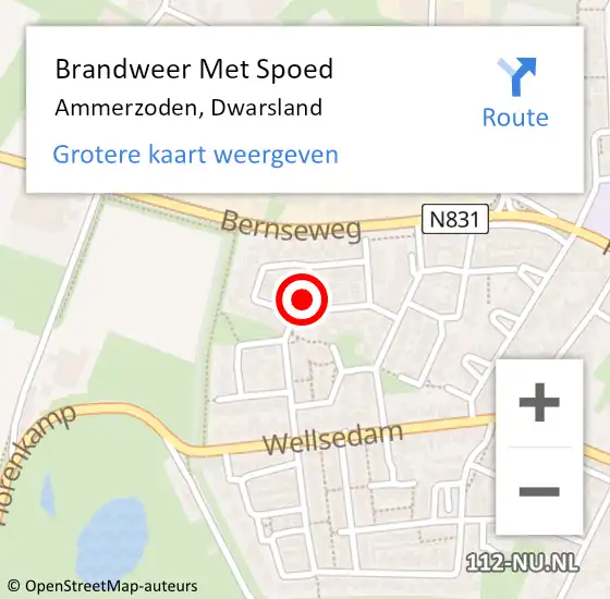 Locatie op kaart van de 112 melding: Brandweer Met Spoed Naar Ammerzoden, Dwarsland op 22 juli 2016 06:06