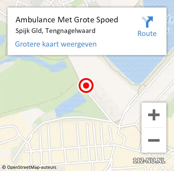 Locatie op kaart van de 112 melding: Ambulance Met Grote Spoed Naar Spijk Gld, Tengnagelwaard op 22 juli 2016 07:11