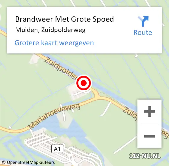 Locatie op kaart van de 112 melding: Brandweer Met Grote Spoed Naar Muiden, Zuidpolderweg op 22 juli 2016 08:55