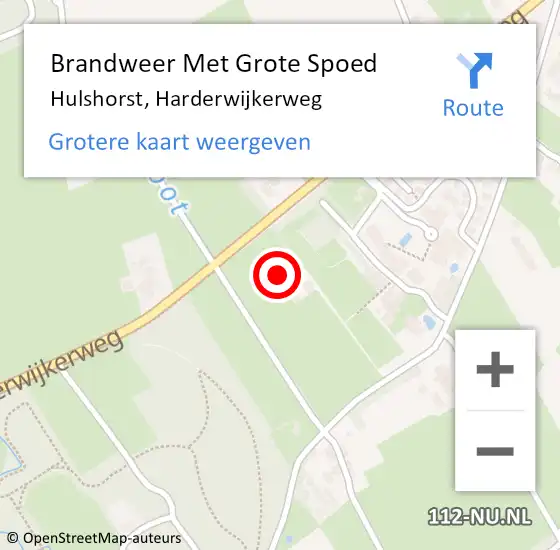 Locatie op kaart van de 112 melding: Brandweer Met Grote Spoed Naar Hulshorst, Harderwijkerweg op 22 december 2013 02:00