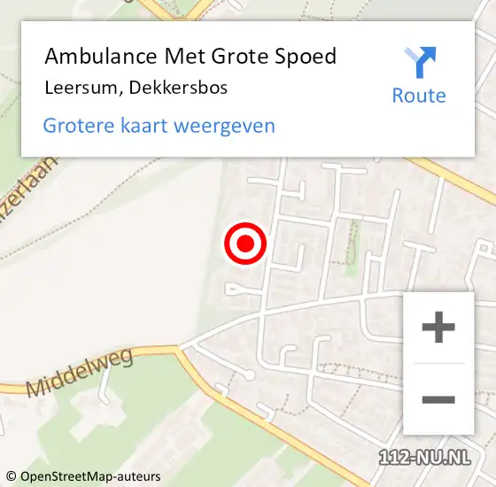 Locatie op kaart van de 112 melding: Ambulance Met Grote Spoed Naar Leersum, Dekkersbos op 22 juli 2016 12:34