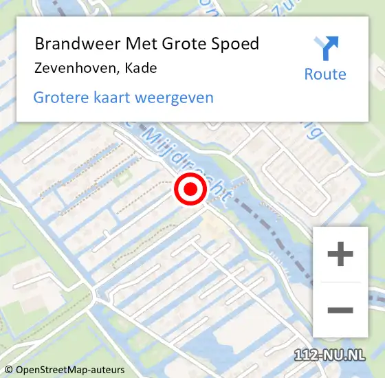 Locatie op kaart van de 112 melding: Brandweer Met Grote Spoed Naar Zevenhoven, Kade op 22 december 2013 02:19