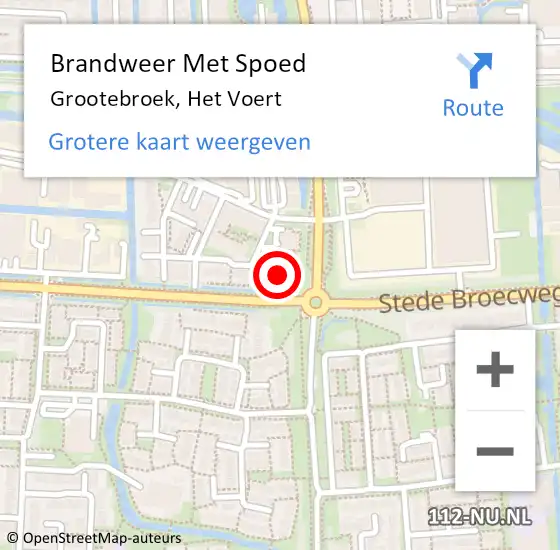 Locatie op kaart van de 112 melding: Brandweer Met Spoed Naar Grootebroek, Het Voert op 22 juli 2016 16:31