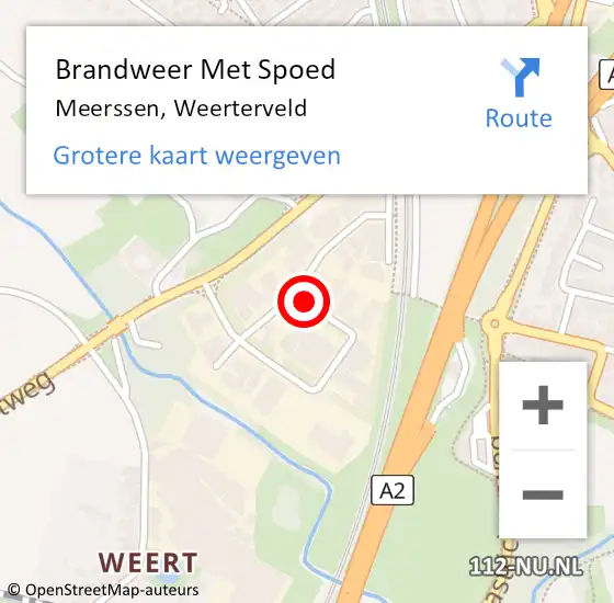 Locatie op kaart van de 112 melding: Brandweer Met Spoed Naar Meerssen, Weerterveld op 22 juli 2016 17:37