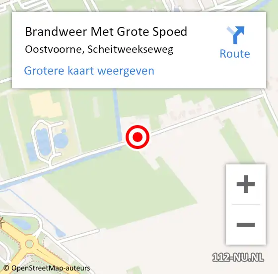 Locatie op kaart van de 112 melding: Brandweer Met Grote Spoed Naar Oostvoorne, Scheitweekseweg op 22 juli 2016 17:56