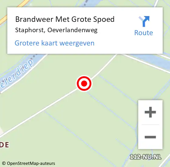 Locatie op kaart van de 112 melding: Brandweer Met Grote Spoed Naar Staphorst, Oeverlandenweg op 22 juli 2016 19:56