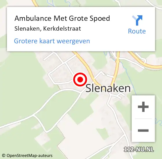 Locatie op kaart van de 112 melding: Ambulance Met Grote Spoed Naar Slenaken, Kerkdelstraat op 22 december 2013 03:39