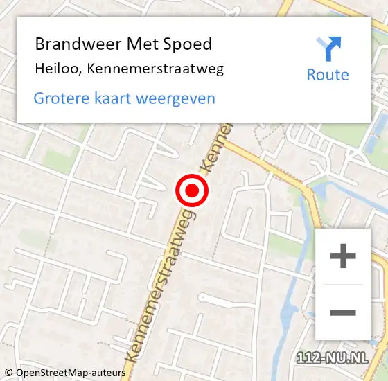 Locatie op kaart van de 112 melding: Brandweer Met Spoed Naar Heiloo, Kennemerstraatweg op 22 juli 2016 20:28